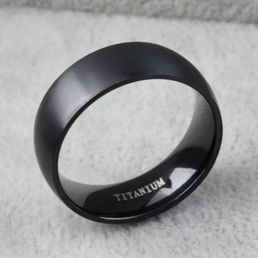 Engagement Men Black Titanium Ring band